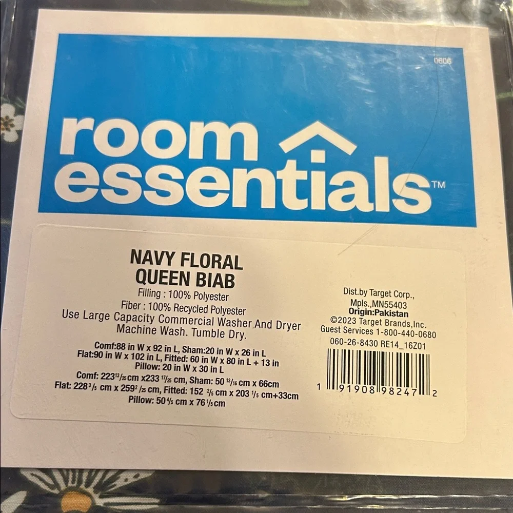 Room Essentials Navy Floral Comforter Set - Navy with Pastel Blooms